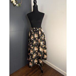 NWT The Occasion by Old Navy High-Waisted Taffeta Midi Skirt in Black Floral XS‎